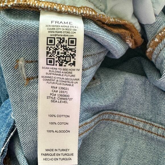 FRAME Sea Cut Off Waist Maxi Denim Skirt Raw Hem Front Slit 26 - Picture 11 of 15